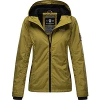Marikoo Damen Übergangsjacke leichte wind- und wasserabweisende Jacke mit Kapuze Moosgrün