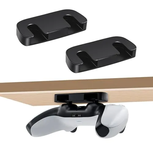 Tolesum 2PCS Ständer für PS5 Controller, Unterm Tisch Halterung für PS5/PS4, Horizontaler Halterung mit Klebeband, Aufbewahrung Under Desk Holder für Controller Zubehör