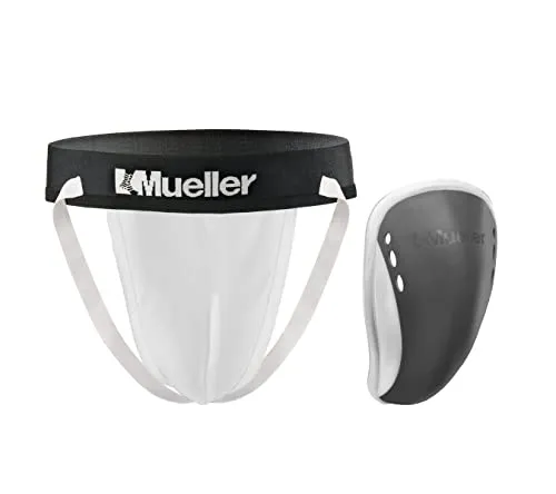 MUELLER FlexShield with Supporter, Tiefschutz mit Flexeinsatz für Herren, weiß, Gr. XL