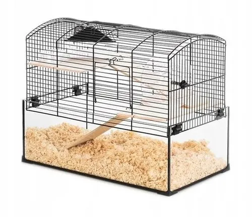 ZOLUX Käfig Neo Panas klein mit Glasküvette, schwarz