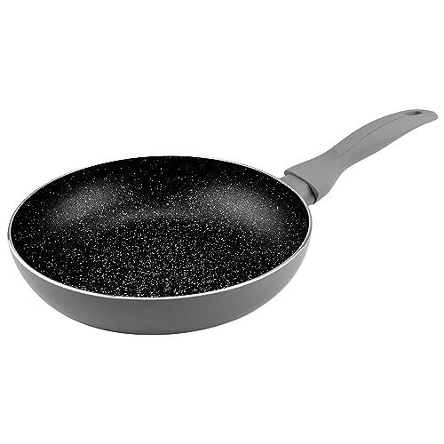 KARL HAUSMANN Pfanne Induktion - Ø 18 cm - Bratpfanne Antihaft mit Granit Beschichtung - Beschichtete Pfanne Für alle Herdarten auch Gasherd - Non Stick Frying Pan - Pfannen ohne Ptfe und Pfoa