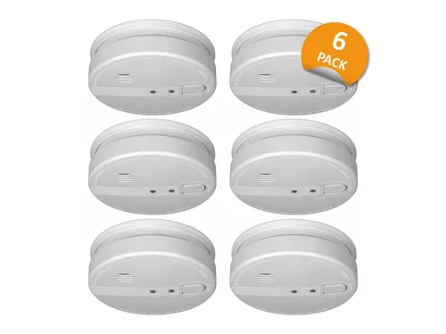 ELRO FS1105P Rauchwarnmelder Set 6er Pack - Zuverlässiger Rauchschutz mit 230V Anschluss und 5-Jahres Batterie. Vernetzbar für maximale Sicherheit – alle Melder alarmieren gleichzeitig bei Rauchdetektion.