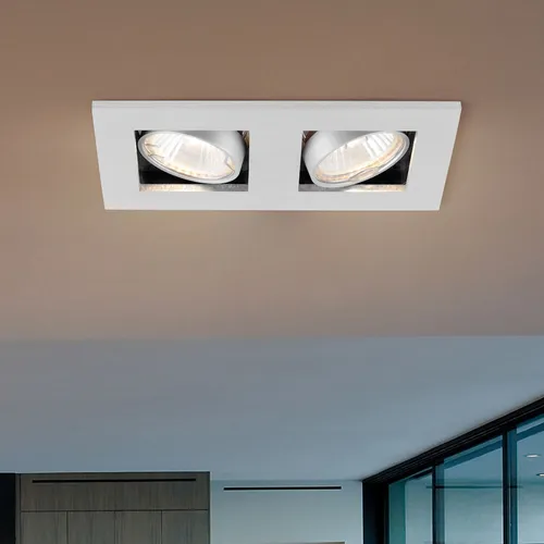 Einbauleuchte Deckenlampe Einbaustrahler 2 Flammig Spots schwenkbar Metall GU10