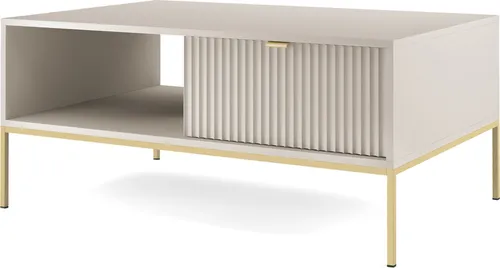 Couchtisch in Kaschmir, Gestell Gold, Maße: 104 x 46 x 68 cm – Edles und Praktisches Design