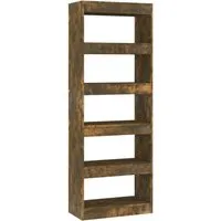 vidaXL Bücherregal/Raumteiler Räuchereiche 60x30x135 cm - Praktisches Regal in Räuchereiche, ideal als Bücherregal oder Raumteiler. Bietet viel Stauraum und elegantes Design für jeden Wohnraum.