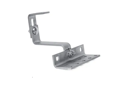 PARCO Solarmodul-Halterung Dachhaken 140 x 56 x 5 mm Edelstahl 3fach verstellbar, (5-tlg., hohe Korrosionsbeständigkeit: stabil und langlebig, Dachhaken Set, inkl. Schrauben und Muttern)