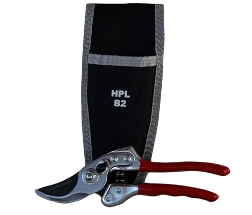 HPL Gartenschere Bypass B2 – Profischere mit Gürteltasche - Baumscheren & Gartenscheren, extrem robust und ideal für Holz und Stauden bis 28 mm, mit ergonomischem Griff für komfortables Schneiden und praktischer Gürteltasche.