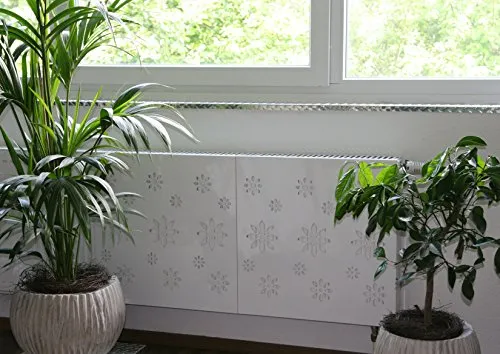 Heizkörperverkleidung 60 x 60 cm Design: Flower, weiß (1 Stück) Marke: Szagato (Heizkörper-abdeckung für Heizkörper/Heizung Heizungs-verkleidung Heizkörper-verkleidung Heizungs-abdeckung)