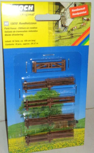 NOCH H0 13010 Rundholzzaun, 18 teilig, ca. 100cm lang (Grundpreis 8,00€/m)