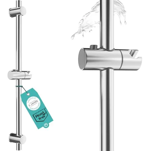 Edelstahl Duschstange 66cm rostfrei - Flexible Wandhalterungen für einfache Montage - Badewannen- & Duschsysteme - Die rostfreie Duschstange mit flexiblen Wandhalterungen ermöglicht eine unkomplizierte Montage und passt sich ideal an vorhandene Bohrlöcher an.