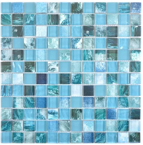 Glasmosaik Mosaikfliesen Arts and Crafts grün blau Ocean Wand Fliesenspiegel Küche Dusche Bad MOS74-0605