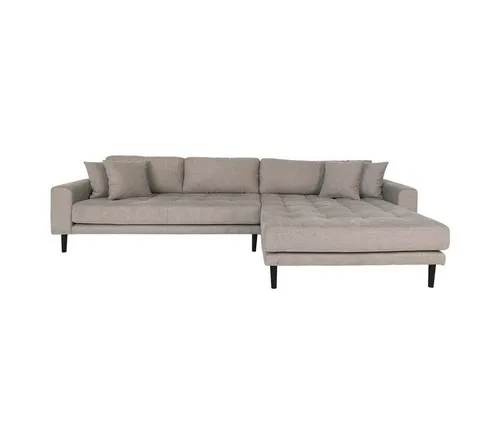 ebuy24 Sofa Lido Chaiselongsofa rechts gewendet - Sofa in braun mit 4 Kissen, ideal für gemütliche Abende. Maße: 290 cm Breite, 170 cm Tiefe, 76 cm Höhe. Hergestellt aus langlebigem 100% Polyester.
