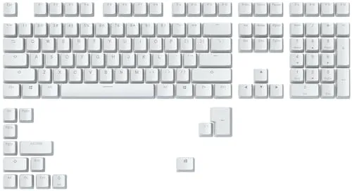 GLORIOUS Gaming 123x ABS Doubleshot Keycaps V2 (US-Layout) - Hochwertige RGB-kompatible Tasten - Erleben Sie ein verbessertes Tipperlebnis mit diesen langlebigen Doubleshot-ABS-Tasten, die perfekt für die meisten mechanischen Tastaturen geeignet sind. RGB-freundlich mit transparenter Beschriftung für eindrucksvolle Beleuchtungseffekte.