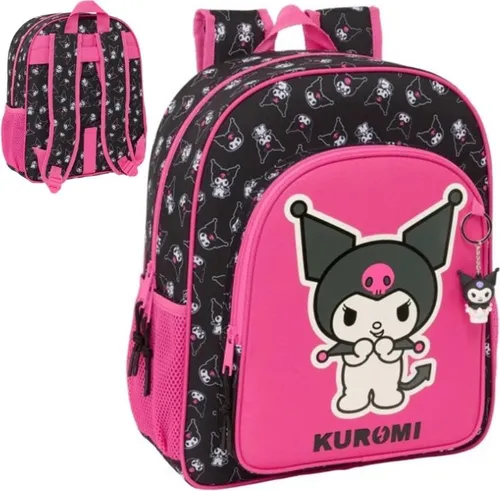 Schulrucksack Kuromi Schwarz Pink – Ergonomisch & Praktisch - Stylischer Schulrucksack Kuromi in Schwarz und Pink (32x38x12 cm) für Kinder ab 3 Jahren. Ergonomische Polsterung sorgt für optimalen Tragekomfort und gleichmäßige Gewichtsverteilung. Ideal für Schule und Freizeit!