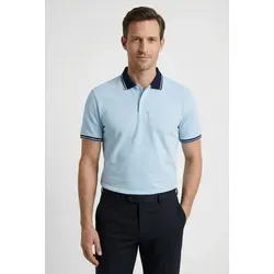 Produktbild OLYMP Poloshirt Casual mit Kontrast-Details in Blau