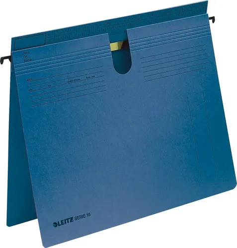 Leitz Hängehefter SERIE 18 A4 - Blau, 50 St. Pack - Hängehefter aus recyceltem Manilakarton mit Organisationsaufdruck, ideal für die kaufmännische und Amtsheftung im DIN A4 Format.