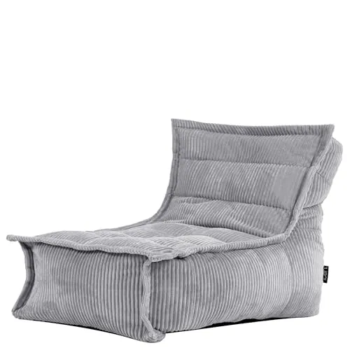 Icon Dolce Kinder Sitzsack Grau – Flauschiger Cord für Komfort - Bequemer Kinder Sitzsack aus strapazierfähigem Cord, ideal zum Entspannen und Spielen. Perfekt für Wohnzimmer, Schlafzimmer oder Kinderzimmer – für kleine Faulenzer von 1 bis 5 Jahren.