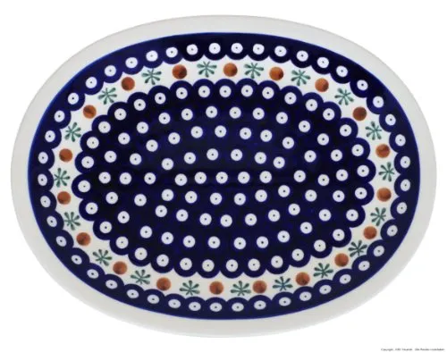 Original Bunzlauer Keramik Aufschnittplatte 29.1x22.1cm im Dekor 41