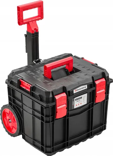 Werkzeugkasten auf Rädern C BLOCK PRO 40 - Robuster Werkzeugkoffer auf Rädern für bis zu 100 kg, mit 2 herausnehmbaren Trennwänden und ergonomischem Teleskopgriff. Ideal für Handwerker und Heimwerker.