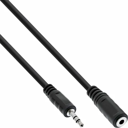 InLine® Klinke Verlängerung 3,5mm Klinke Stecker zu Buchse Stereo schwarz 10m