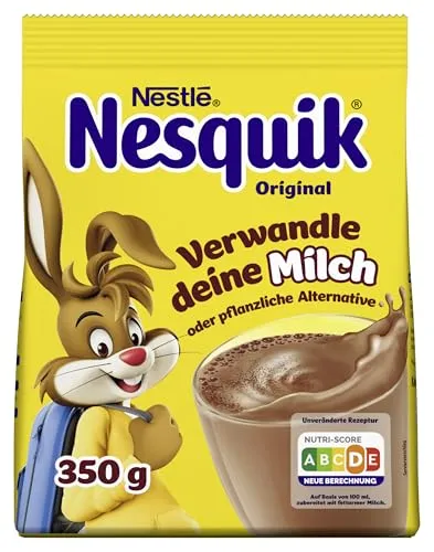 Nesquik Kakaopulver Nachfüllbeutel 350g - Kuvertüre & Kakaopulver, für einen schnellen und schokoladigen Genuss in Getränken und Desserts