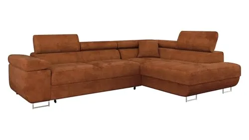 Mirjan24 Ecksofa Torezio mit Schlaffunktion - Sofas & Couches – Ecksofa mit Bettkasten und einstellbaren Kopfstützen, ideal für vielseitige Nutzung im Wohnzimmer.