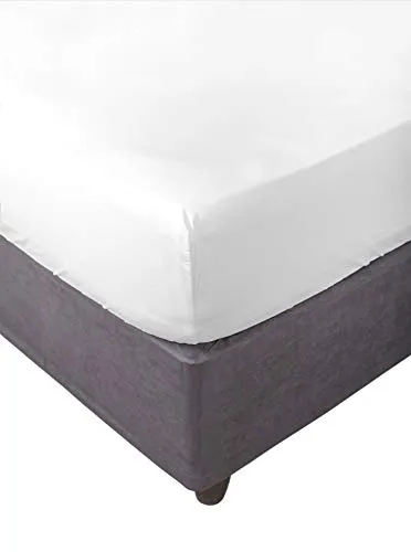 Miracle Home. Weiches und bequemes elastisches Spannbetttuch, 50% Baumwolle 50% Polyester, Weiß. 180 x 200