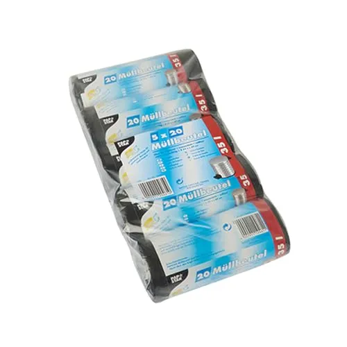 Müllbeutel HDPE 35 L – 500 Stück, schwarz, 20 my - Müllsäcke aus robuster HDPE-Folie, ideal für den täglichen Gebrauch mit 35 L Füllvolumen. Praktische 500 Stück im Displaykarton, perfekt für Haushalte und Büros.