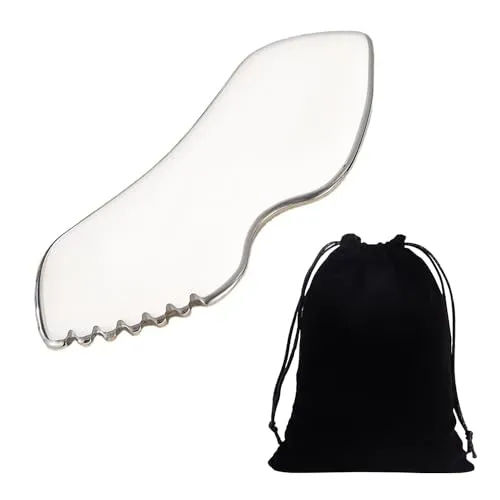 Stück Edelstahl Gua Sha, Metall Gua Sha, Gua Sha Werkzeug, Schönheits- und Hautpflege-Werkzeug, Massagegerät, leicht zu tragen, ideal für Muskelentspannung (Silber) 1
