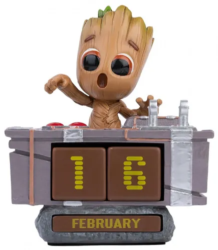 Grupo Erik Ewiger Kalender Marvel Groot Figur - Tischkalender & Zubehör: Origineller ewiger 3D-Kalender mit baby Groot Design, handbemalt und ideal für stilvolle Büro-Deko.
