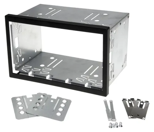 Auto Radio Blende Halterung 110mm Doppel DIN ISO universal - Einfache Montage der hochwertigen Radioblende für Doppel DIN Autoradios. Robuste Metallkonstruktion garantiert Stabilität und Langlebigkeit. Ideal für den professionellen Einbau in Kfz-Innenausstattung.