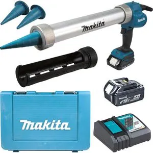 Makita Kartuschenpresse DCG180RYEX - Elektrische Akku-Kartuschenpresse 18V, inkl. 2 Akkus und Ladegerät, ideal für präzises Abdichten und Leimen