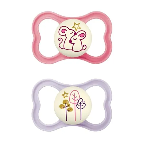 MAM Air Night Silikon, 6-16 Mon., 2 Stk, Maus/Bäume