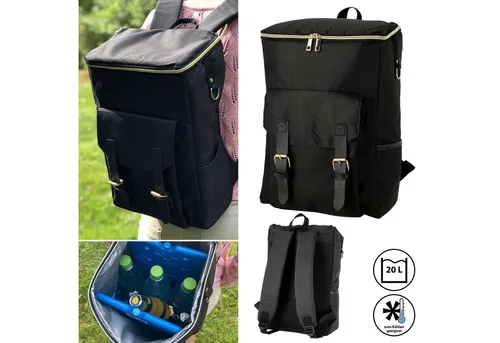 CEPEWA Kühltasche Thermo Rucksack 20 Liter schwarz 28x41x14cm