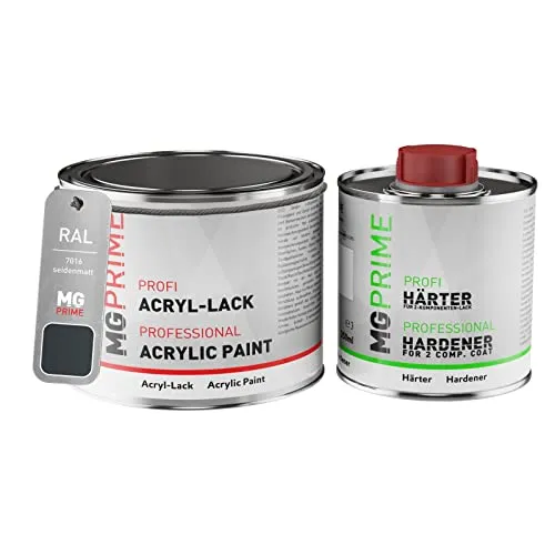 MG PRIME RAL 7016 Anthrazitgrau/Anthracite grey Acryl-Lack seidenmatt 0,75 Liter / 750 ml Dose inkl. Härter