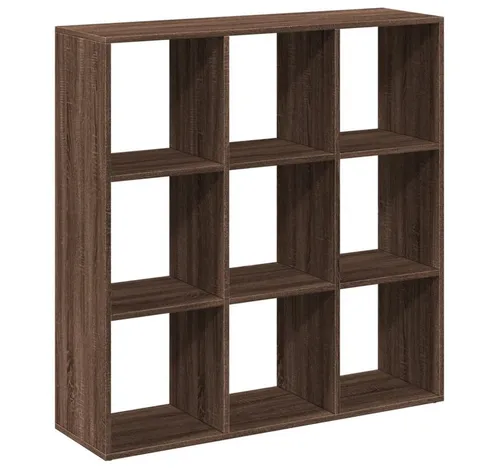 vidaXL Raumteiler-Bücherregal Braun Eichen-Optik 102x29x103,5 cm - Regal mit 9 Fächern, ideal als Raumteiler und zur Aufbewahrung von Büchern und Deko. Langlebiges Holzwerkstoff-Material sorgt für eine pflegeleichte Nutzung.