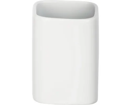 Keramik Zahnputzbecher Hexa weiß matt