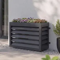 Verkleidung für Klimaanlage/Wärmetauscher MCW-O43 mit Pflanzkasten, anthrazit 77x104x50 cm