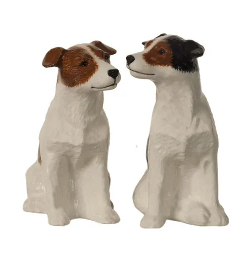Quail Ceramics Salz- und Pfefferstreuer Jack Russell - Originelle Pfefferstreuer in Form von süßen Jack Russell Terriern, ideal für Tierliebhaber und perfekt zur Dekoration Ihres Frühstückstisches.