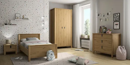 Gami Schlafzimmer-Set (4-tlg) – Eiche Artisan