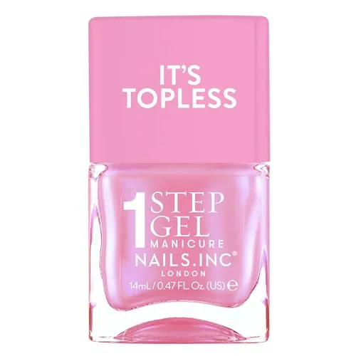 Nails Inc Topless Addison (schillderndes Pink) – Gel-Nagellack ohne UV – 1-Schritt-Maniküre mit bis zu 8 Tagen Halt – Schnelltrocknend, vegan & 21-free – Nagellack Set für Kinder & Erwachsene