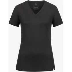 TOM FYFE Premium Merino T-Shirt V-Ausschnitt Damen Schwarz / 2XL – 100% Merinowolle, atmungsaktiv und pflegeleicht - VIELSEITIGES T-SHIRT | Ideal für Alltag, Sport und Reisen; atmungsaktiv und pflegeleicht für optimalen Tragekomfort. WEICHER GRIFF | Erstklassige Garnkonstruktion sorgt für ein angenehmes Tragegefühl ohne Kratzen.