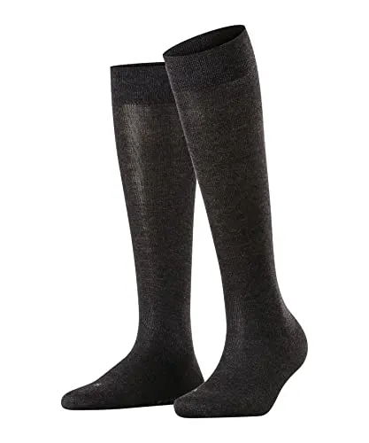 Produktbild FALKE Damen Kniestrümpfe Sensitive London, Baumwolle, 1 Paar, Grau (Anthracite Melange 3089), 35-38