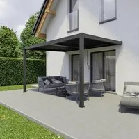 Ximax Pergola Shade Aluminium Wandmontage 400 cm x 300 cm Dunkelgrau