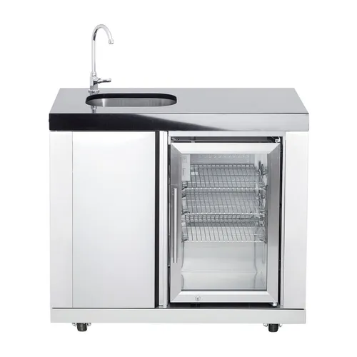 Modulares Anbauwaschbecken/Kühlschrankkombination mit CASO Kühlschrank