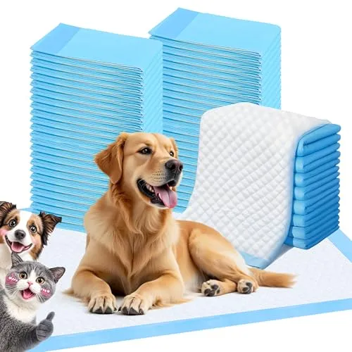 ScratchMe Trainingspads für Hunde und Welpen, Haustier Puppy Pads, Hundetoilette für Medium Hunde, Inkontinenzunterlage Einweg, 60cm x 60cm, M, 40-Stück