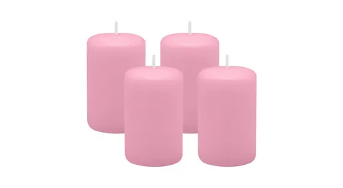 Kopschitz Kerzen Stumpenkerze 4er Set Stumpenkerzen/Adventskranzkerzen Rosa Ø 50 x 80 mm