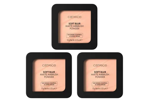 Catrice Puder SOFT BLUR MATTE AIRBRUSH POWDER, 3-tlg., mattierendes Puder mit 12h-Glanz-Kontrolle und 12h-Halt