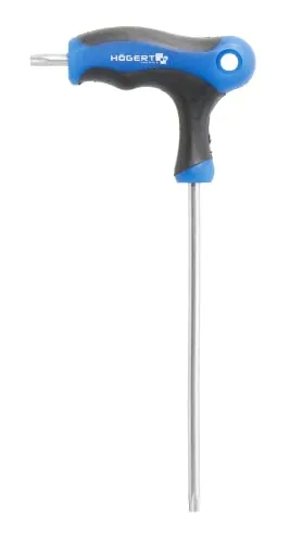 Högert Technik - TORX-Schlüssel T-Typ Ø 40mm I Torx I Torx-Sicherheitsschlüssel T-Griff I Sicherheits-Torxschlüssel Typ T |Innensechskantschlüssel Aus S2-Stahl I Beständig gegen Verformung und Abrieb