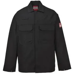 Schweißer Jacke BIZ2 BizweldTM Work - Portwest Schwarz XXXL - Arbeits- & Schutzkleidung: Flammhemmend und UV-geschützt, ideal für Schweißer mit verstellbaren Ärmelbündchen und praktischen Taschen.
